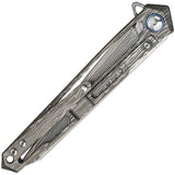 Defcon Peregrine Framelock Gray Titanium Damascus Folding Knife 4394