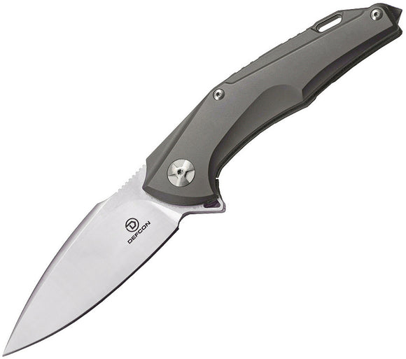 Defcon JK Sharkstooth Framleock Dark Gray Handle Folding Knife TF52192
