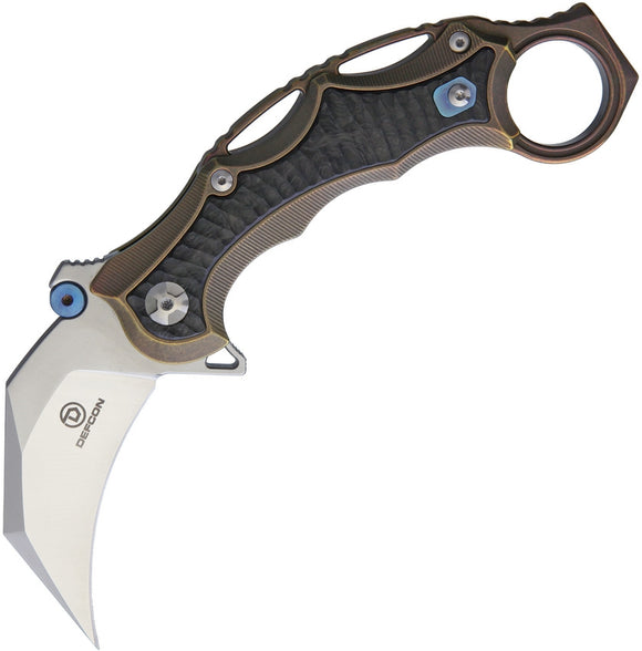 Defcon Framelock Bronze Folding S35VN Pocket Knife 52212