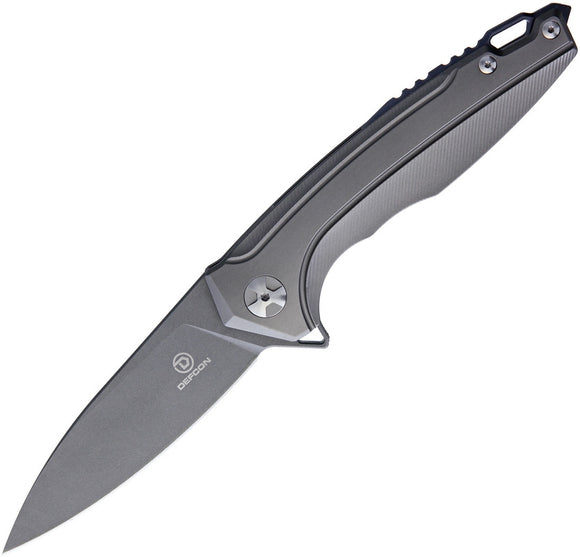 Defcon Gray Framelock Folding S35VN Pocket Knife 52881