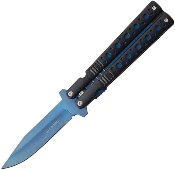 Tac Force Linerlock A/O Blue & Black Aluminum TiNi 3Cr13 Folding Knife 528BL