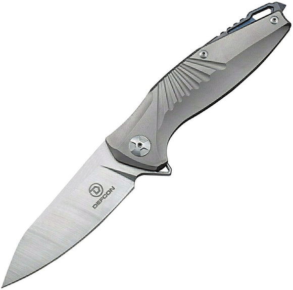 Defcon JK Mako Framelock Gray Titanium S35VN Folding Knife TF5290