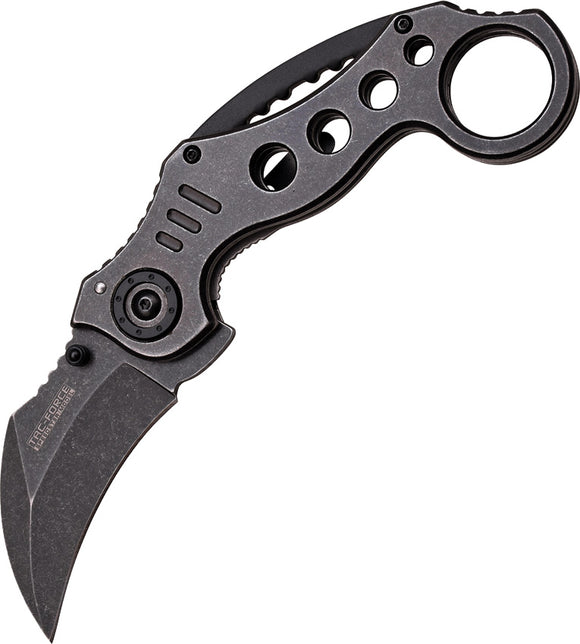 Tac Force Karambit Linerlock A/O Black Stonewash Handle Folding Knife 578SW