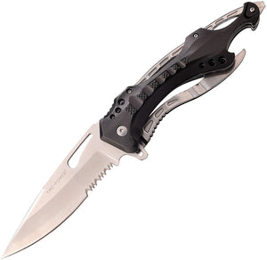 Tac Force Linerlock A/O Black Aluminum Folding Stainless Pocket Knife 705SBXL