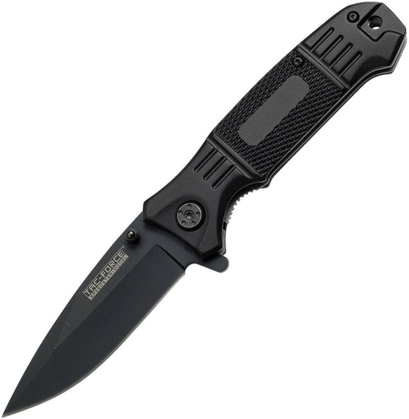 Tac Force Linerlock A/O Black Finish Aluminum Handle Folding Blade Knife 778C