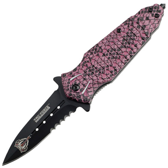 Tac Force LG Cobra Linerlock A/O Purple & Black Handle Folding Knife 796PE