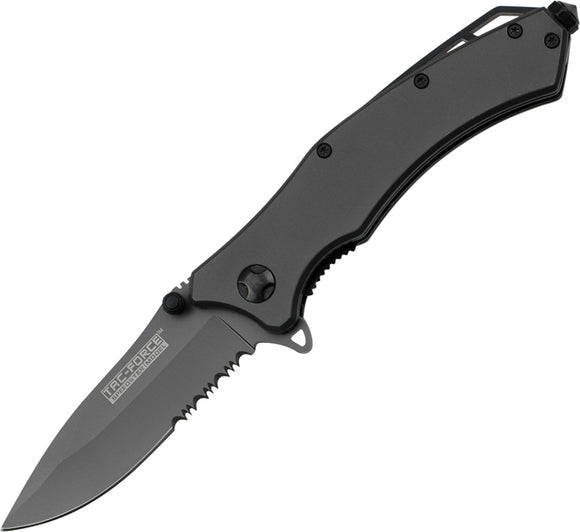 Tac Force Speedster Rescue Linerlock A/O Gray TiNi Handle Folding Knife 820GY