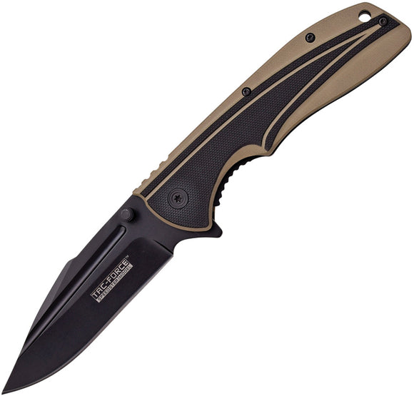 Tac Force Linerlock A/O Two Tone G10 Handle Black Stainless Folding Knife 836BT