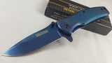 Tac Force Folding Blue Mirror Pocket Knife Assist Open -  848BL