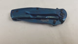 Tac Force Folding Blue Mirror Pocket Knife Assist Open -  848BL