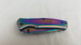 Tac Force Folding Rainbow Mirror Pocket Knife Assist Open - 848RB