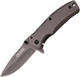 Tac Force Titanium Framelock A/O Gray Titanium 440C Folding Drop Pt Knife 848