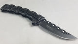 TAC FORCE Stonewash Chain Design Spring Assisted Folding Knife - 859