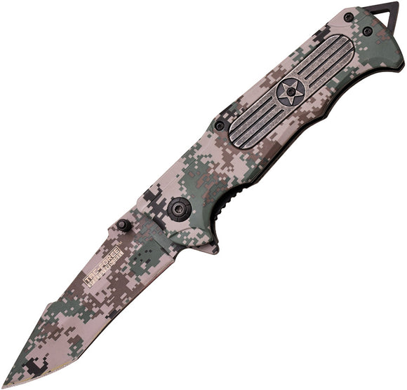 Tac Force Linerlock A/O Digital Camo Handle Glass Breaker Folding Knife 882DG