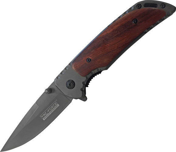 Tac Force Linerlock A/O Stainless Wooden Handle Titanium Coat Folding Knife 888