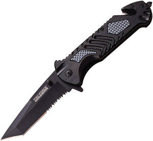 Tac Force Carbon Fiber Insert Black Aluminum Linerlock A/O Folding Knife 905TS