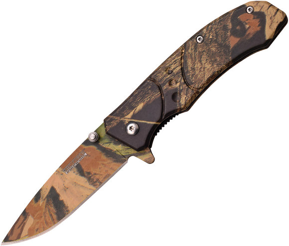Tac Force Linerlock A/O Rainforest Camo Handle Stainless Folding Knife 907BC