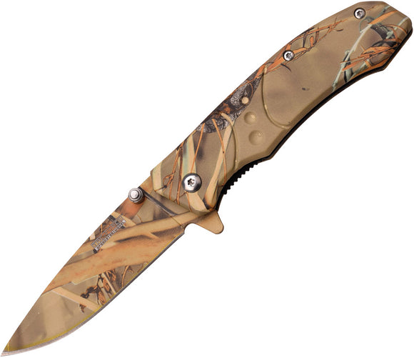 Tac Force Linerlock A/O Stainless Folding Knife w/ Rainforest Camo Handle 907GC