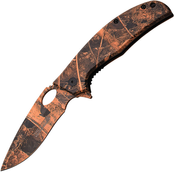 Tac Force Linerlock A/O Brown Camo Handle Stainless Folding Knife 913BC