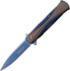 Tac Force Linerlock A/O Three Tone Blue Titanium Coated Folding Knife 914BL