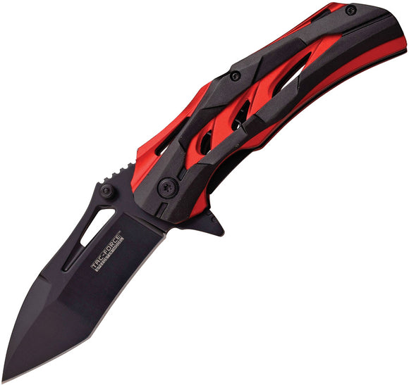Tac Force Linerlock A/O Red & Black Aluminum Handle Folding Knife 915RD