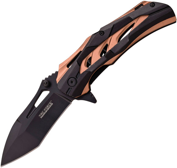 Tac Force Linerlock A/O Tan & Black Aluminum Stainless Folding Knife 915TN