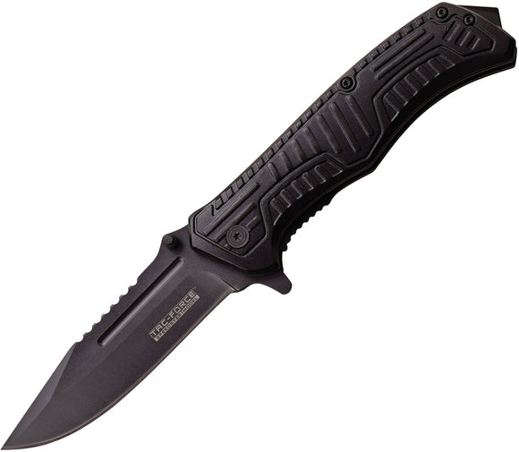 Tac Force Linerlock A/O Black Grooved Belt Cutter Glass Breaker Knife 918BK