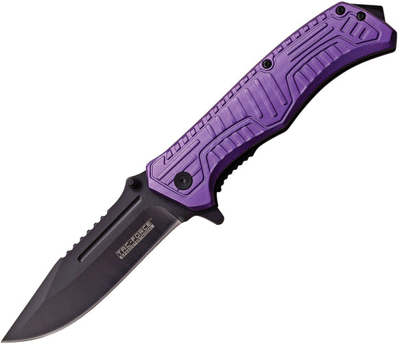 Tac Force Linerlock A/O Purple Aluminum Handle Stainless Folding Knife 918PE