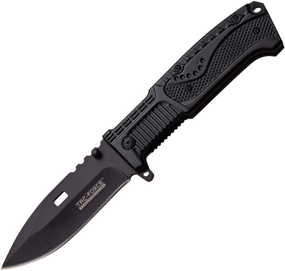 Tac Force Linerlock A/O Black Stainless Aluminum Handle Folding Knife 928BK