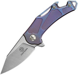 Defcon Rhino Framelock Purple Titanium Folding M390 Knife 93151