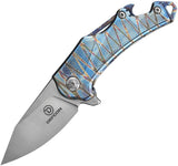 Defcon Rhino Framelock Flame Titanium Folding M390 Knife 93152