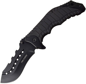 Tac Force Linerlock A/O Black Rubberized Aluminum Stainless Folding Knife 953BK