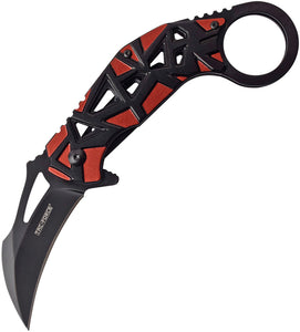 Tac Force Karambit Linerlock A/O Red & Black Aluminum Handle Folding Knife 961RD