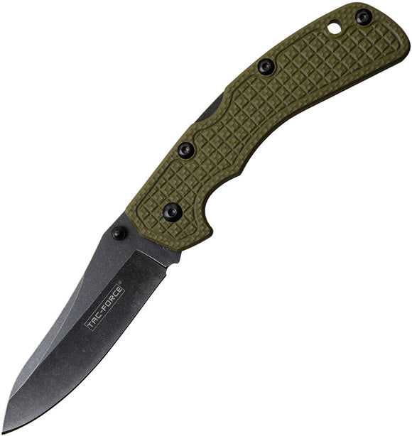 Tac Force Lockback A/O Green G10 Handle Blk Stonewash Folding Blade Knife 962GN