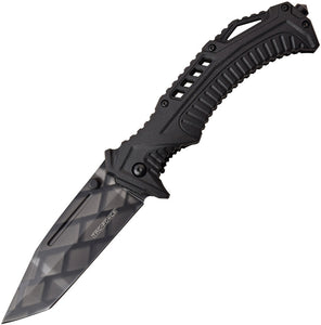 Tac Force Linerlock A/O Camo Tanto Black Handle Striped Folding Knife 963TS