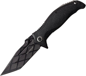 Tac Force Linerlock A/O Black/Silver 3Cr13 Diamond Pattern Folding Knife 964TS