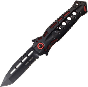 Tac Force Linerlock A/O Black/Red Aluminum Handle 3Cr13 Folding Knife 965BK