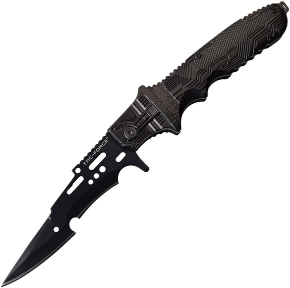 Tac Force Linerlock A/O Black Anodized Aluminum Folding 3Cr13 Blade Knife 975BK