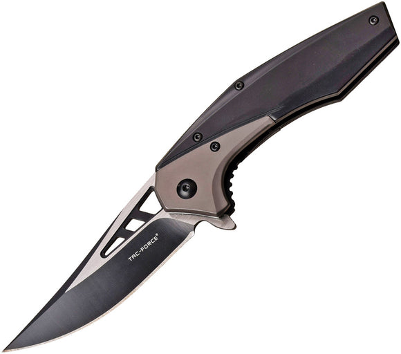 Tac Force Linerlock Gray A/O Stainless TiNi Handle Two Tone Folding Knife 977GY