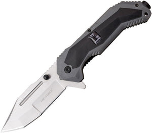 Tac Force Linerlock A/O Gray & Black FRN Handle Stainless Folding Knife 980GY