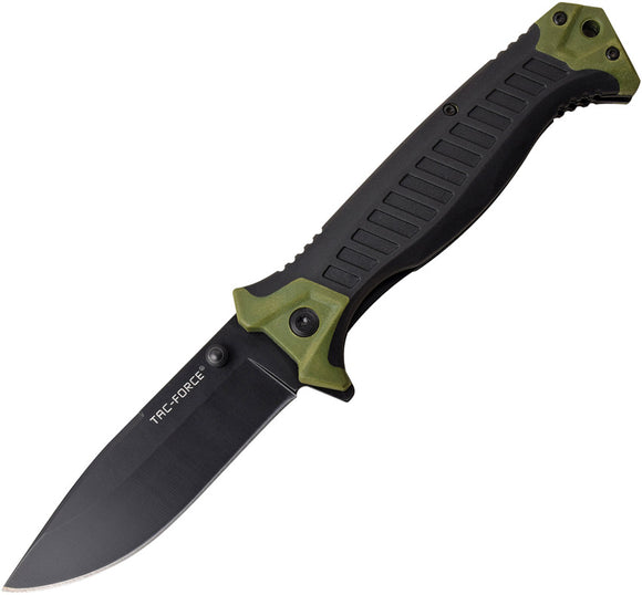 Tac Force Linerlock A/O Green & Black FRN Handle Drop Pt Folding Knife 981GN