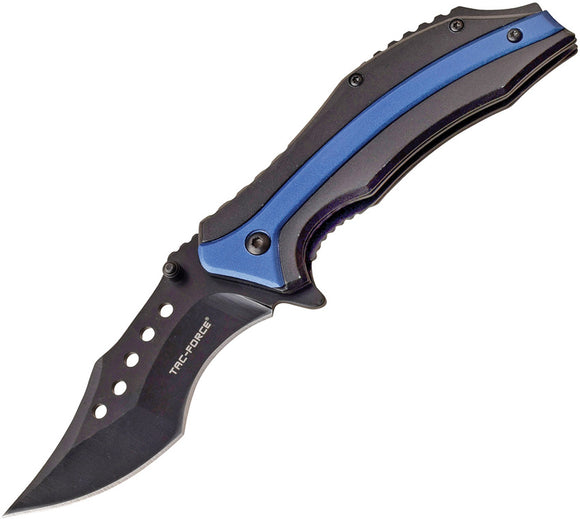 Tac Force Linerlock A/O Blue & Black Handle Folding 3Cr13 Blade Knife 989BL