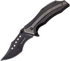 Tac Force Linerlock A/O Gray & Blk Anodized Aluminum Handle Folding Knife 989GY