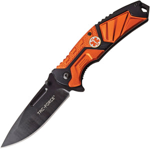 Tac Force Linerlock A/O Orange & Black Aluminum Handle 3Cr13 Folding Knife 995OR