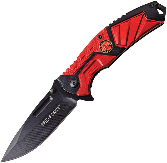 Tac Force Linerlock A/O Black & Red Aluminum Handle 3Cr13 Folding Knife 995RD