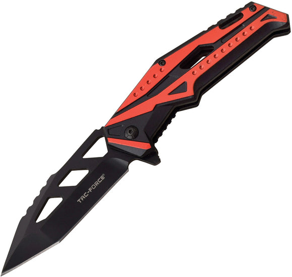 Tac Force Linerlock A/O Red & Black Handle 3Cr13 Folding Tanto Knife 995RD