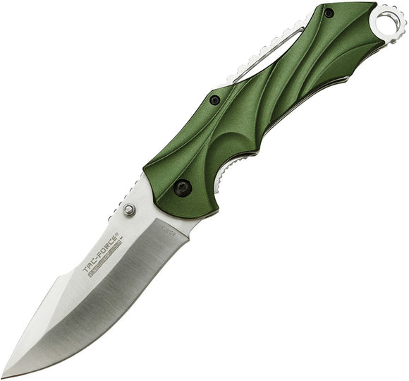 Tac Force Evolution Linerlock A/O Green Aluminum Handle Folding Knife EA002GN