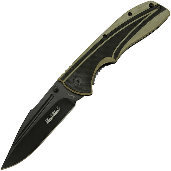 Tac Force Evolution Spring Assist A/O Black & Tan G10 Folding Knife EA005BKTN