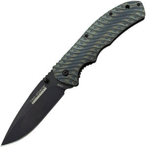 Tac Force Evolution Spring Assist A/O Blue & Tan G10 Folding Knife EA010BYL