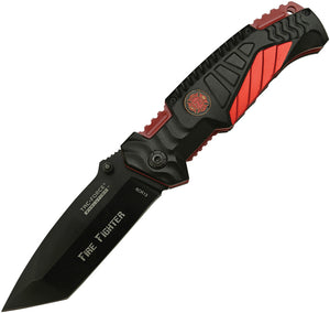 Tac Force Evolution Spring Assist Linerlock A/O Blk & Red Handle Knife EA028TFD